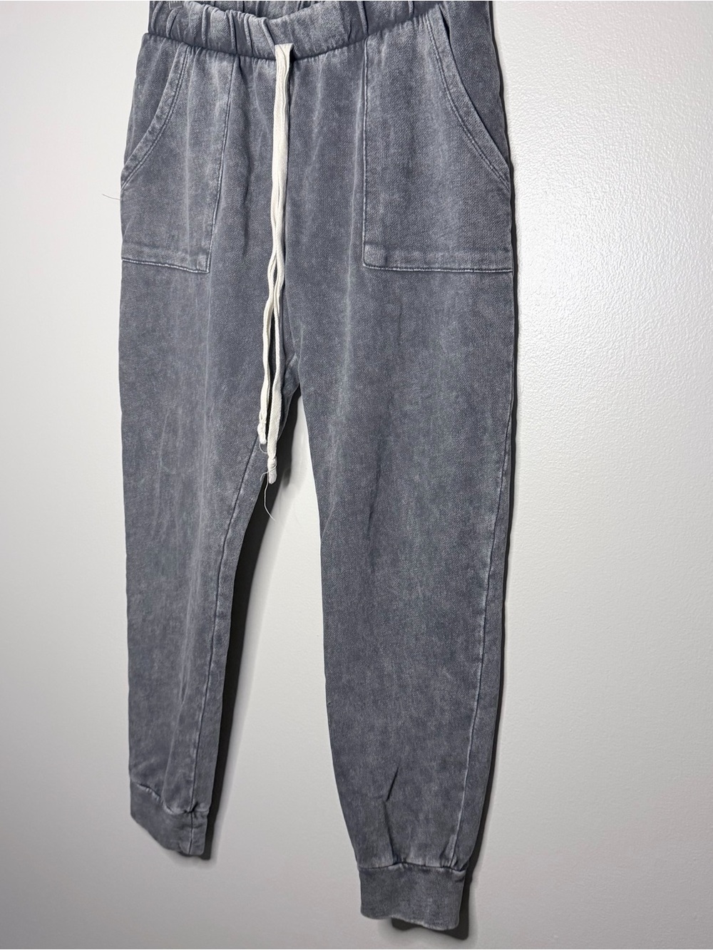 Caution To The Wind Washed Gray Sweatshirt with Drawcord